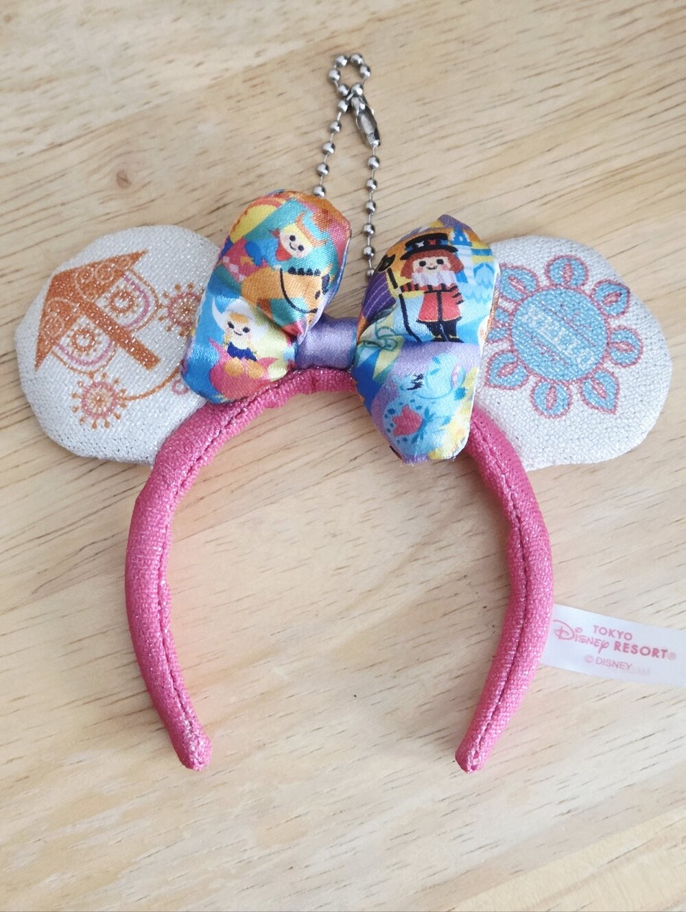 Tokyo Disney Resort It's a Small World Minnie Mouse Ears Headband Keychain Charm